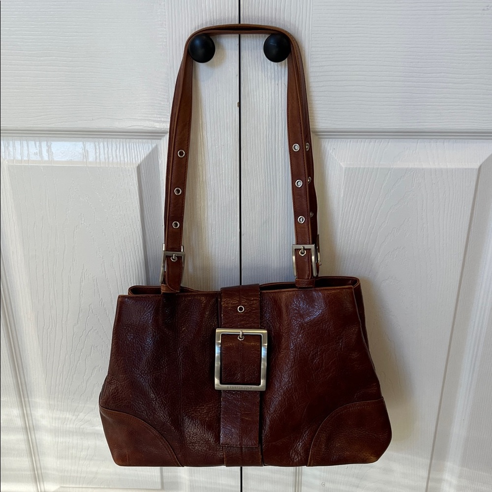 Kenneth Cole leather purse. Beautiful saddle brown. Silver tone hardware